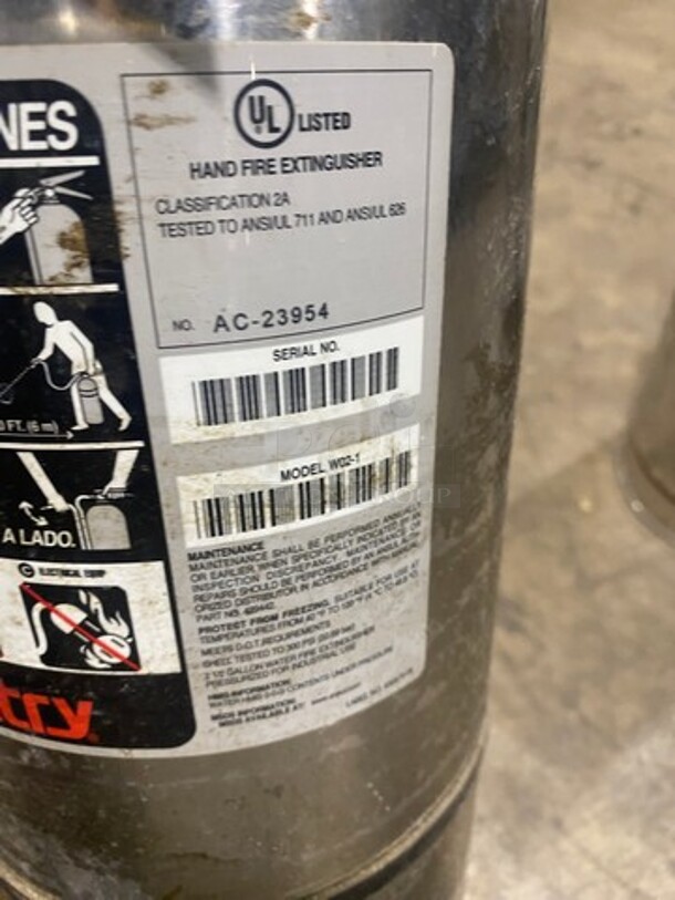 ULINE Hand Fire Extinguisher Model W02-1 - Image 3 of 3