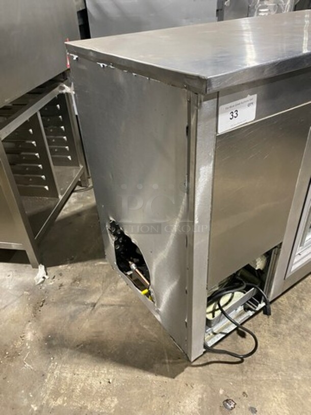 Leader Commercial 2 Sliding Door Back Bar Cooler! With View Through Doors! With Metal Rack! All Stainless Steel! On Legs! - Image 2 of 8