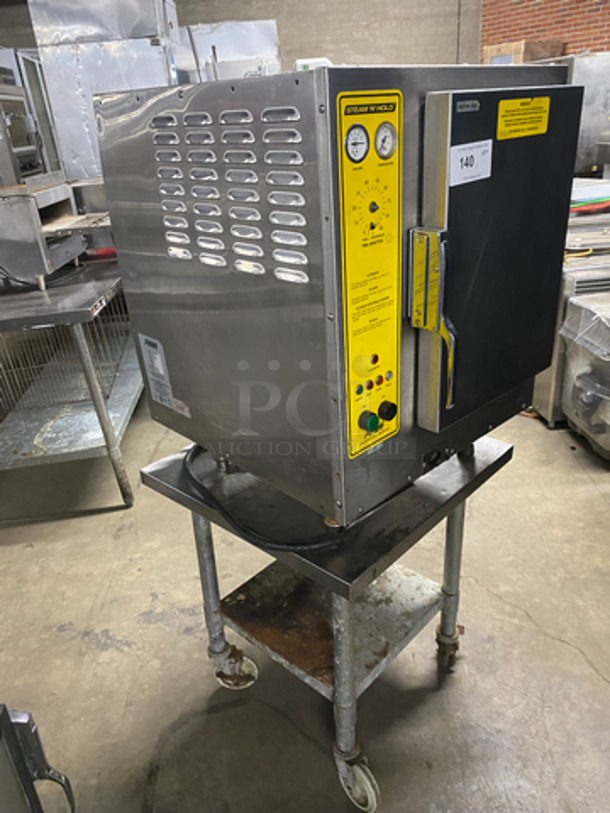 AccuTemp Commercial Electric Powered Single Door Steam-N-Hold! On Equipment Stand! All Stainless Steel! On Casters! Model: 208D6100 SN: 7961 208V 60HZ 1 Phase - Image 2 of 8