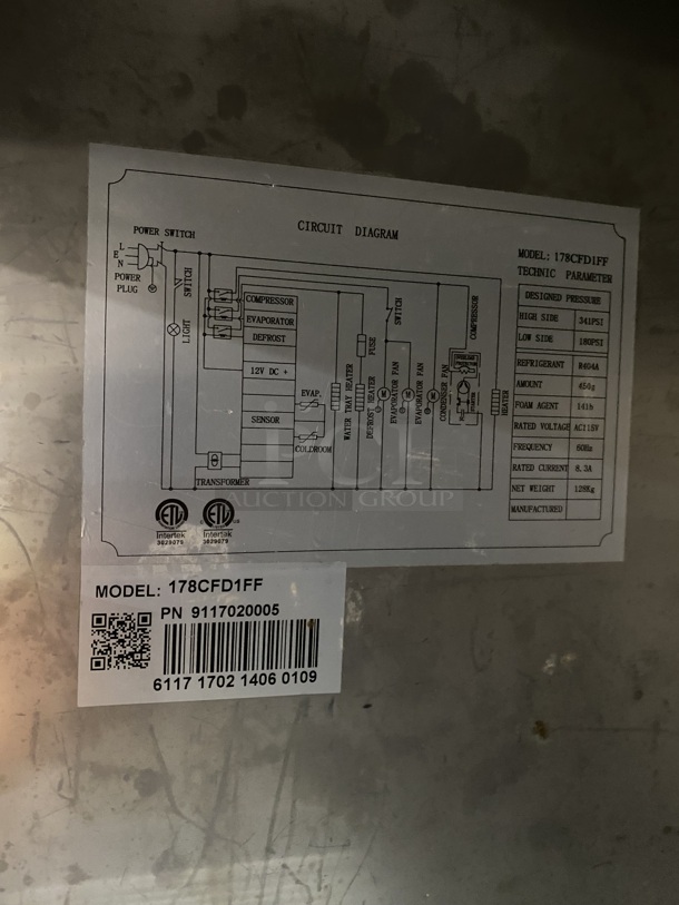 Avantco Stainless Steel Commercial Single Door Reach In Cooler! on Commercial Casters! MODEL:178CFD1FF 115 Volts, 1 Phase! - Image 5 of 5