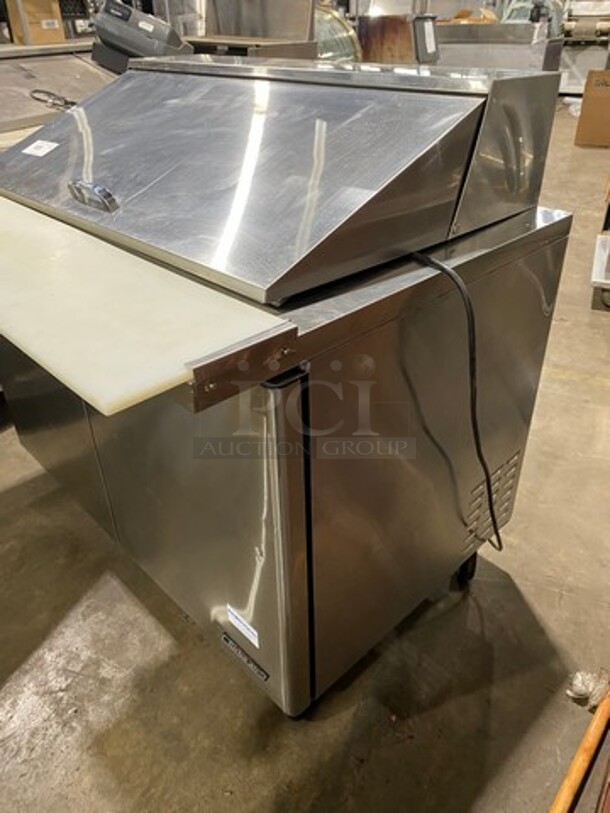 Turbo Air Commercial Refrigerated Sandwich Prep Table! With Commercial Cutting Board! With 2 Door Storage Space Underneath! All Stainless Steel! On Casters! Model: TST48SD18 SN: M418105011 115V 60HZ 1 Phase - Image 2 of 9