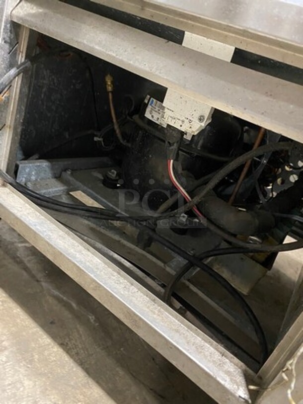 Leader Commercial Refrigerated Sandwich Prep Table! With Commercial Cutting Board! With 3 Door Storage Space Underneath! All Stainless Steel! On Casters! Model: LM72S/C SN: PU06M0041B 115V 60HZ 1 Phase - Image 8 of 8