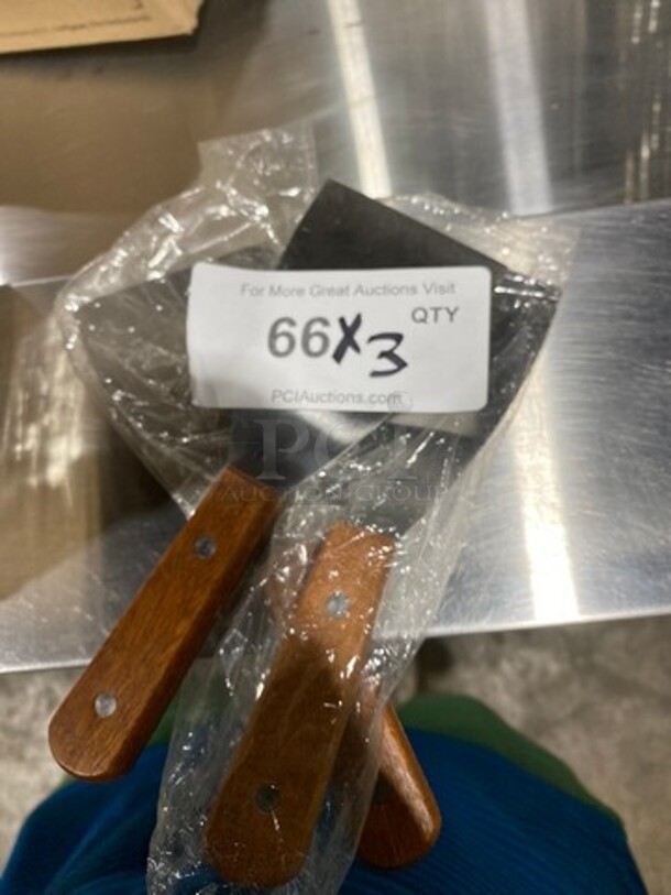 NEW! Rolled Ice Cream Scraper! Stainless Steel With Wooden Handle! 3x Your Bid! - Image 1 of 1