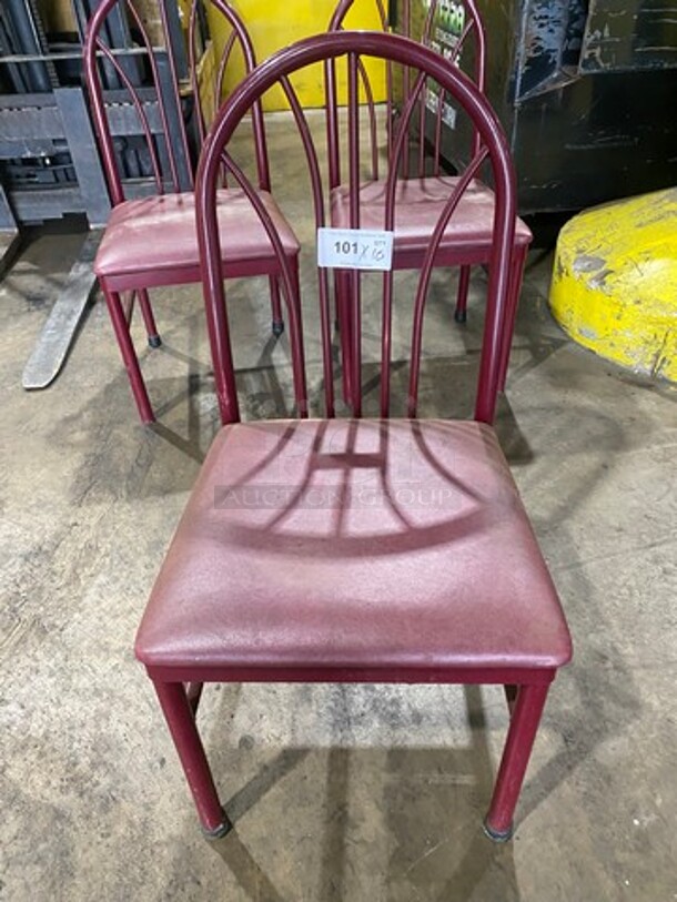 Red Cushioned Chair! With Red Metal Body! 10x Your Bid!