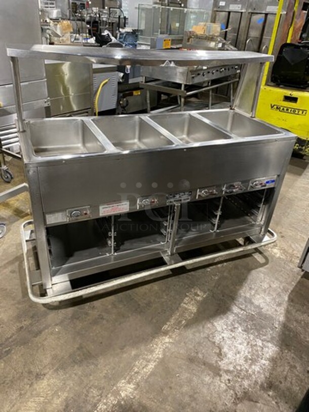 Seco Commercial Electric Powered 4 Well Steam Table! With Storage Space Underneath! All Stainless Steel! On Casters! - Image 3 of 11