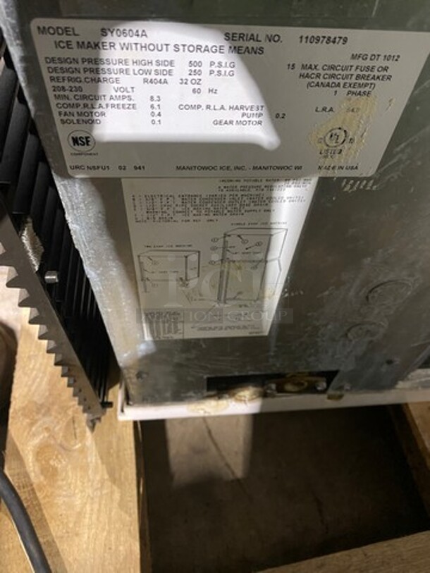 Manitowoc Commercial Ice Making Machine Head! All Stainless Steel! Model: SY0604A SN: 110978479 208/230V 60HZ 1 Phase - Image 4 of 6