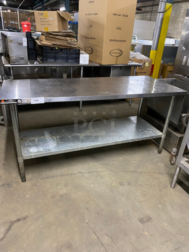 Aero Solid Stainless Steel Work Top/ Prep Table! With Storage Space Underneath! On Legs!