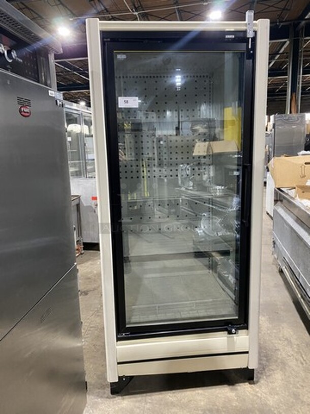 2012 Zero Zone Commercial Single Door Reach In Freezer Merchandiser! With View Through Doors! With Poly Racks! Remote Compressor/No Compressor! Model: 1RVZC30 SN: 12121083377NA 115V 60HZ 1 Phase