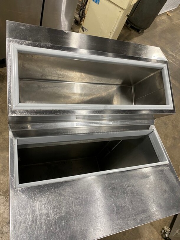 Silver King Stainless Steel Refrigerated Ice Cream Prep Rail/ Prep Table! On Casters! MODEL SKRN27-RSUS1 SN: FSDP380696A 115V  - Image 5 of 8