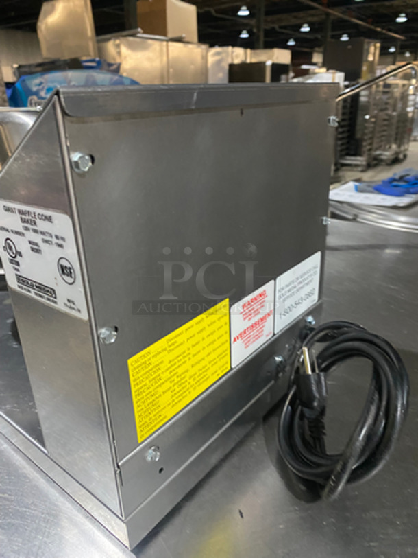 Gold Metal Commercial Countertop Giant Waffle Cone Baker Press! All Stainless Steel! Model: 5020T SN: GWCT1940 120V 60HZ 1 Phase - Image 4 of 8
