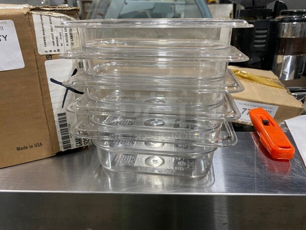 NEW! Cambro Clear Poly 1/9x2 1/2" Food Containers! 5x Your Bid! 5 Containers Per Box, 1 Box Per Item Number! - Image 2 of 2