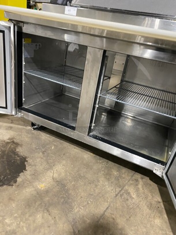 Asber Stainless Steel Commercial Pizza Prep Table w/ Oversized Cutting Board on Commercial Casters! 115 Volts, 1 Phase! - Image 6 of 11