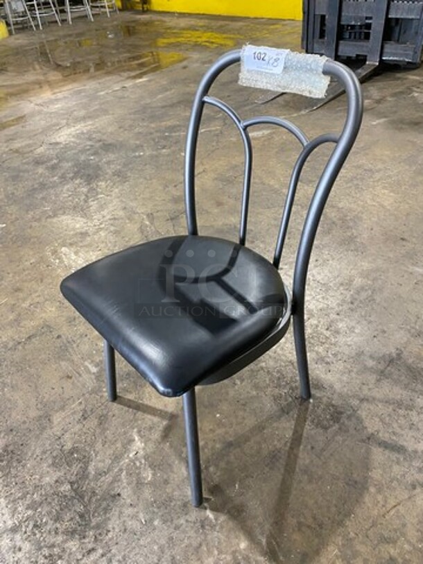 Never Used! Black Cushioned Chair! With Black Metal Body! 8x Your Bid! - Image 8 of 8