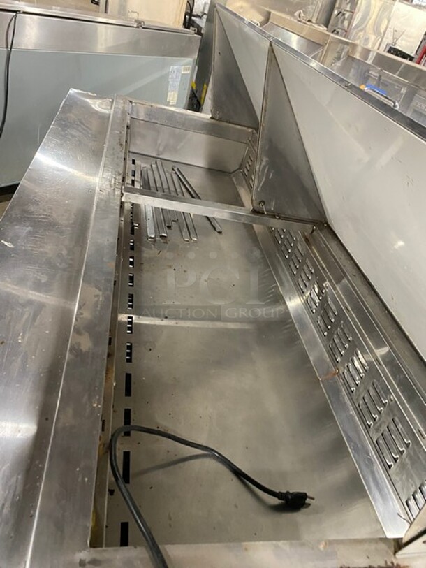 NICE! Kelvinator Stainless Steel Commercial Mega Top Sandwich Prep Table! With 3 Doors Storage Space Underneath! On Casters! MODEL KCMT70.30HC  115V  - Image 8 of 9