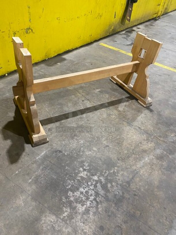 Custom Made Wooden Table! With Wooden Base! - Image 3 of 4