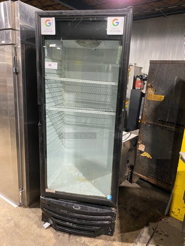 Imbera Commercial Single Door Reach In Cooler Merchandiser! With View Through Door! Poly Coated Racks! Model: G319 SN: 534100401555 115V 60HZ 1 Phase