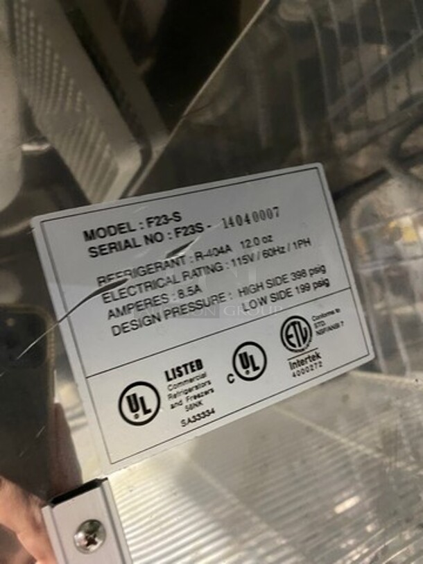 COOL! Norlake Commercial Single Door Reach In Freezer! With Poly Coated Racks! All Stainless Steel! On Casters! Model: F23S SN: 14040007 115V 60HZ 1 Phase - Image 7 of 9