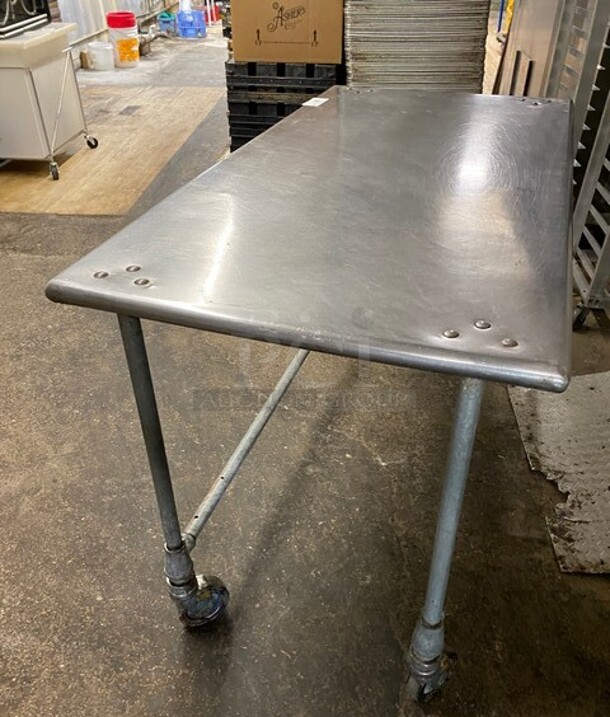Stainless Steel Commercial Worktable With Shelf Underneath! On Casters! - Image 3 of 6
