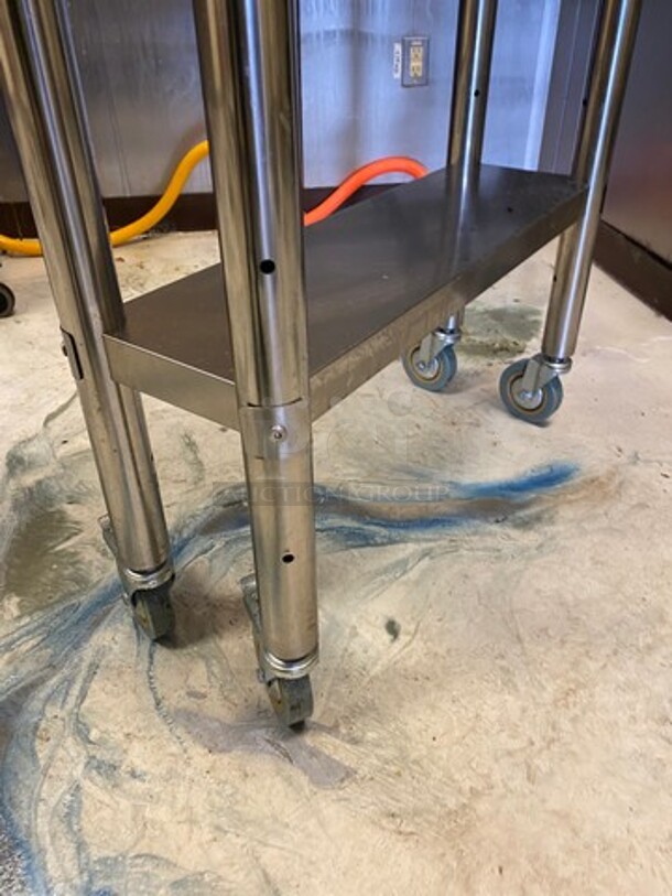 Solid Stainless Steel Work Top/ Prep Table! With Storage Space Underneath! On Casters! - Image 4 of 5