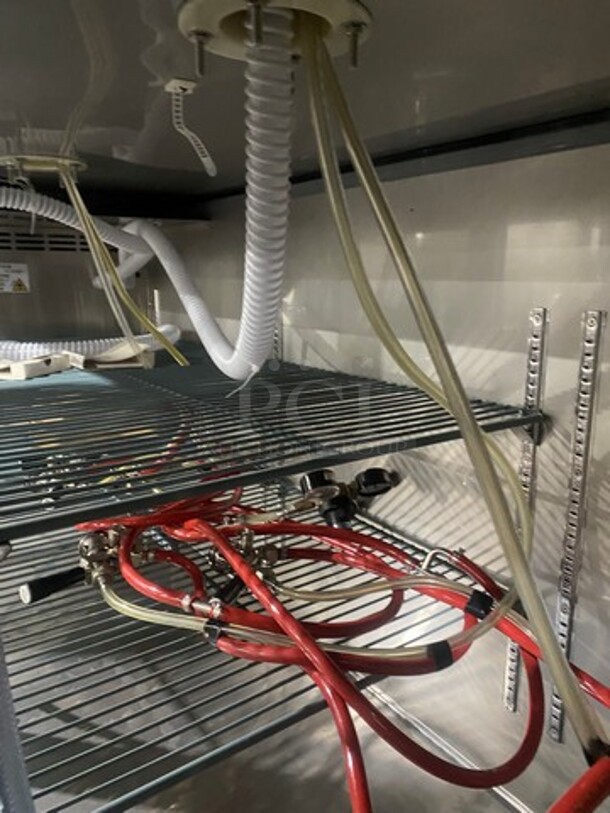 NICE! LATE MODEL!  Avantco Commercial Refrigerated Dual Tower Kegerator! With Towers! With 3 Door Storage Space Underneath! Poly Coated Racks! Model: 178UDD378 SN: 6436334321083606 115V 60HZ 1 Phase - Image 6 of 11