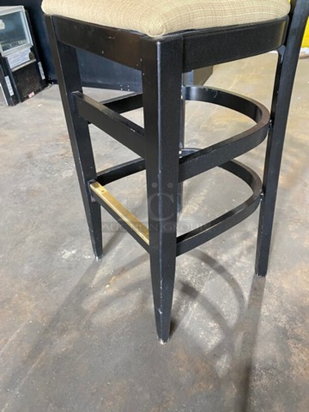 Cushioned Bar Height Chairs! With Wooden Frame! With Footrest! 2x Your Bid! - Image 6 of 6