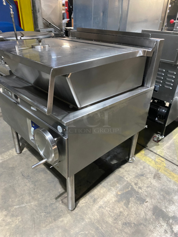 NICE! Cleveland Natural Gas Powered Tilt Skillet/Braising Pan! All Stainless Steel! On Legs! - Image 2 of 7