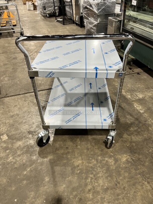 NEW! All Stainless Steel 2 Tier Utility Cart! On Casters! NSF!  - Image 1 of 6