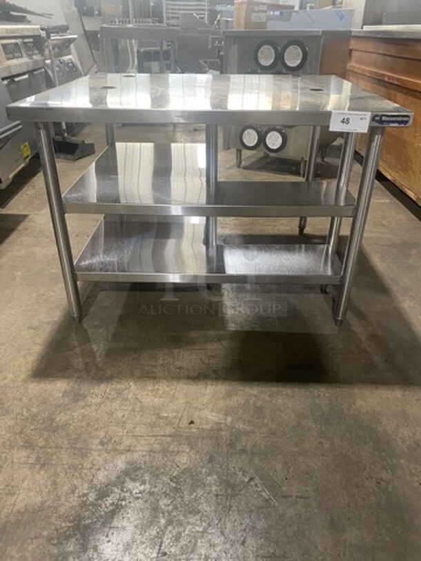 NICE! Wasserstrom Solid Stainless Steel Equipment Stand! With Shelf Storage Space Underneath! On Legs! - Image 1 of 9