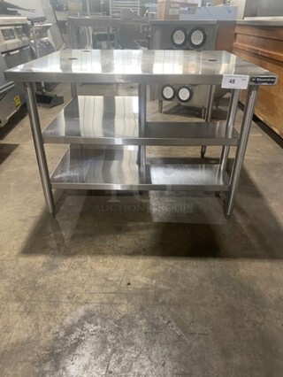 NICE! Wasserstrom Solid Stainless Steel Equipment Stand! With Shelf Storage Space Underneath! On Legs!
