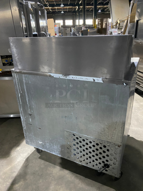 Leader Commercial Refrigerated Sandwich Prep Table! With 2 Door Underneath Storage Space! With Poly Coated Racks! With Commercial Cutting Board! All Stainless Steel! On Casters! Model: LM36 SN: PW08M1412 115V 60Hz 1 Phase - Image 3 of 10