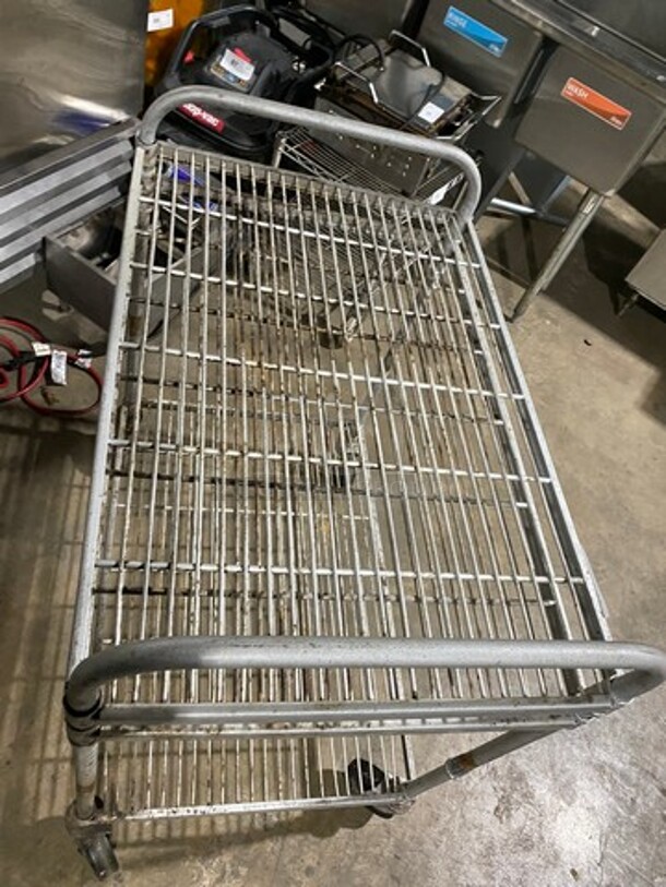 Metal Commercial 2 Tier Cart! With Dual Side Push Handles! On Casters! - Image 4 of 6