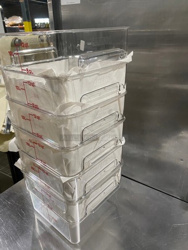NEW! IN THE BOX! Cambro 12Qt Clear Poly Food Containers! - Image 5 of 8
