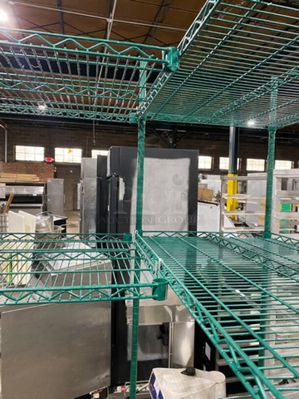 Metro 4 Tier "L" Shaped Shelf! On Legs! BUYER MUST DISMANTLE! PCI CANNOT DISMANTLE FOR SHIPPING! PLEASE CONSIDER FREIGHT CHARGES! - Image 7 of 9