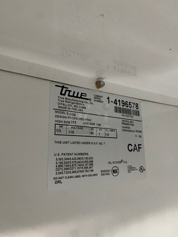 NICE! True Commercial Single Door Reach In Refrigerator Merchandiser! With Poly Coated Racks! All Stainless Steel Body! Model T23G SN:14196578 115V 1PH - Image 7 of 8