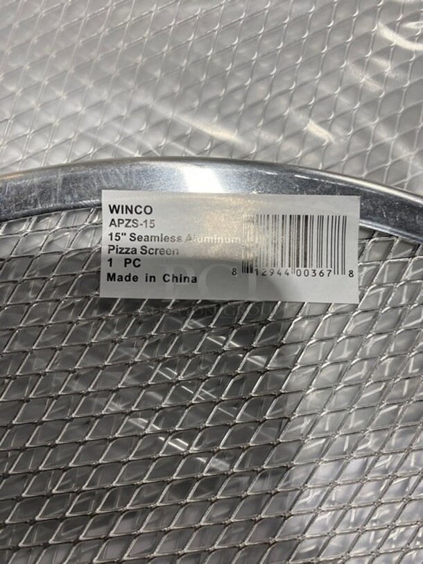 NEW IN BOX! Winco Winware 15-Inch Seamless Aluminum Pizza Screen! MODEL APZS15 - Image 6 of 6