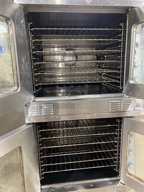 Nice! Garland Double Stacked Natural Gas Powered Convection Oven! MASTER 200 Series! With Metal Racks!  Model: MCO-GS-10S Serial 1408230000097! On Commercial Casters! 2 X Your Bid! Makes One Unit!  - Image 5 of 10