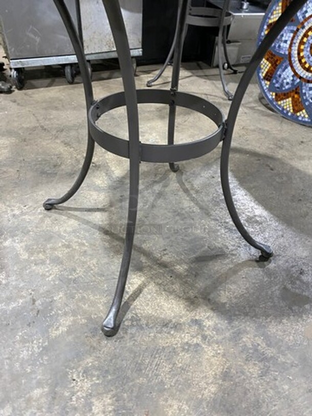 BEAUTIFUL! Style Well Multi Color, Flower Pattern Round Dining Table! With Metal Base! 2x Your Bid! - Image 3 of 5