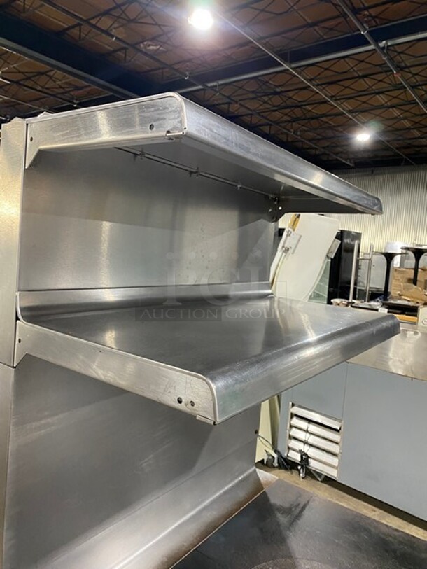 Vulcan Commercial French Top/ Hot Plate Stove! With Raised Back Splash With Double Overhead Shelf! With Oven Underneath! All Stainless Steel! On Legs! - Image 7 of 11