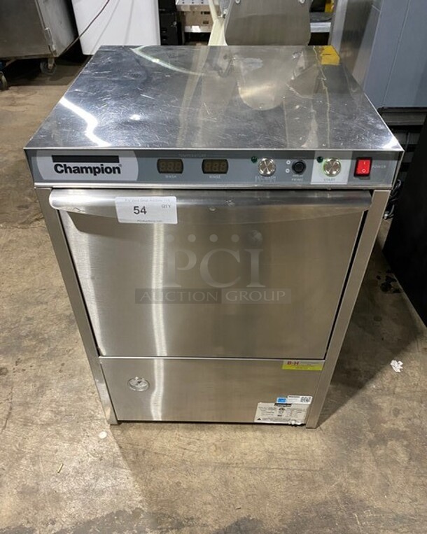 Champion Commercial Undercounter Dishwasher! All Stainless Steel! Model: UH230B SN: W2111103977 120/208/230V 60HZ 3 Phase - Image 1 of 9
