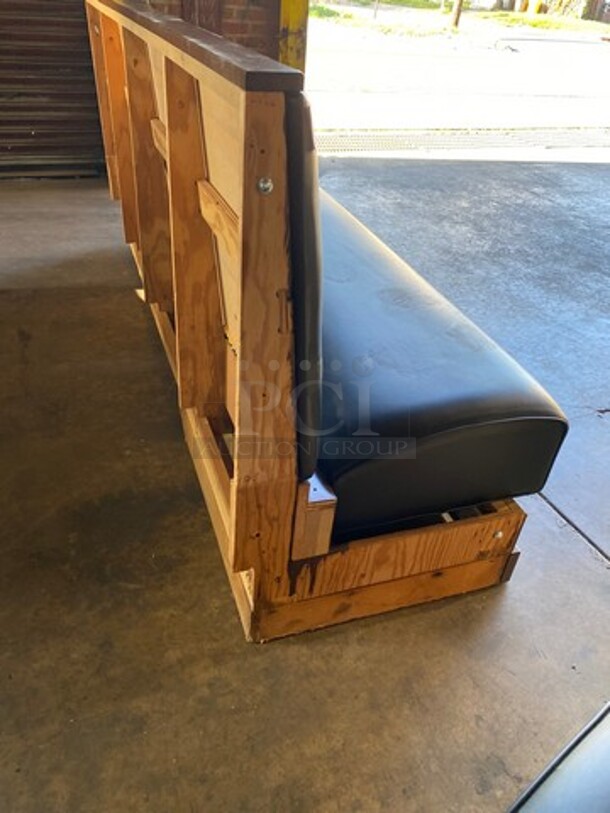 NEW! Single Sided Black Cushioned Booth Seat! With Wooden Outline! Perfect For Up Against The Wall! Can Be Connected To Any Of The Booths Listed! - Image 4 of 5