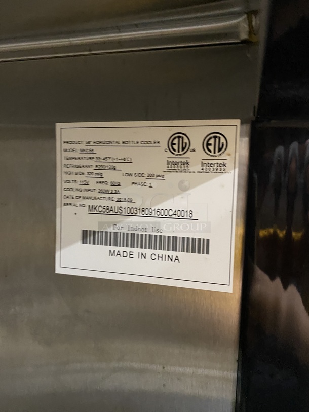 ATOSA All Stainless Steel Dual Tower 4 Tap Beer Kegerator! On Casters! Model: MKC58 SN: MKC58AUS100318091600C40018 115V/60Hz/1 Phase!  - Image 6 of 6