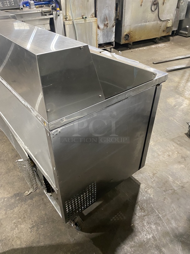 True Commercial Refrigerated Mega Top Sandwich Prep Table! With 3 Door Refrigerated Storage Space Underneath! All Stainless Steel! On Casters! Model TSSU-72-18 Serial 1-4477571! 115V 1 Phase! - Image 4 of 9