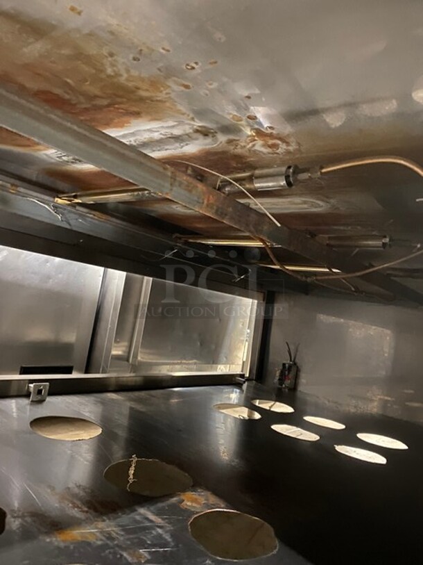 All Stainless Steel Custome Made Island Style Steam Table With Sneeze Guard! Half Gas Half Electric Powered! With Underneath Storage Space!  - Image 9 of 9