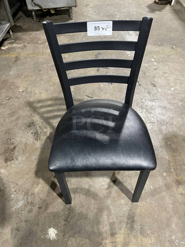 Black Cushioned Chairs! With Black Metal Base! 5x Your Bid!
