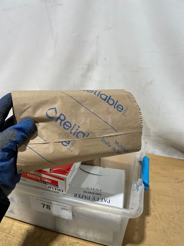 Lot Of Powder Free Vinyl Gloves! With Multifold Paper Towels & Patty Paper! All One Money!  - Image 7 of 10