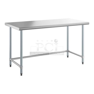BRAND NEW SCRATCH & DENT! Steelton 30" x 60" 18-Gauge 430 Stainless Steel Open Base Work Table. In The Box. 60x30x34
