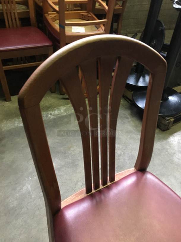 Red Cushioned Square Chairs! With Wooden Body! 4x Your Bid!  - Image 8 of 8