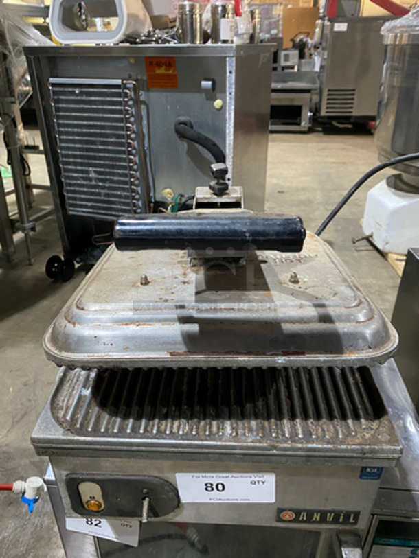 Anvil Commercial Countertop Electric Powered Panini Press! With Ribbed Press! All Stainless Steel! Model: TSA7209