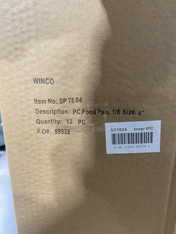New In The Box! Winco 1/6 Poly Food Pans! 4 Inch Deep! 12 x You Bid! - Image 2 of 7
