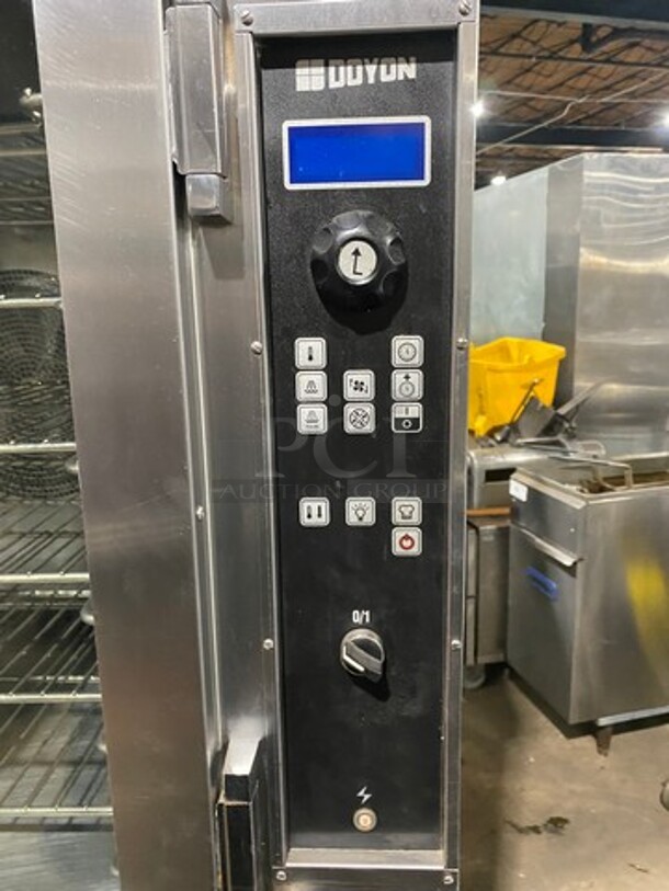AMAZING! BEAUTIFUL!  Doyon Commercial Electric Powered Baking Oven And Proofer Oven Combo! With Steam Injection! With View Through Doors! With Metal Oven Racks! All Stainless Steel! On Casters! WORKING WHEN REMOVED! Model: JAOP12SL SN: 588350001212 208V 60HZ 3 Phase - Image 8 of 11